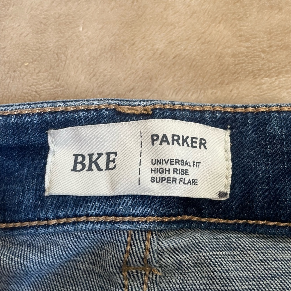 Buckle Dark Blue Distressed Flare Jeans - Picture 2 of 3